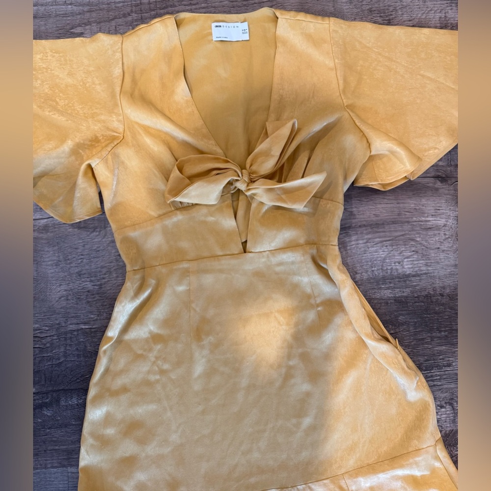 ASOS Yellow Ruffled Tiered Sundress with Flutter Sleeves - Picture 5 of 10